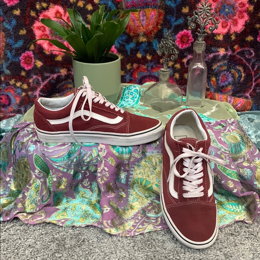 Vans Red and White Sneakers